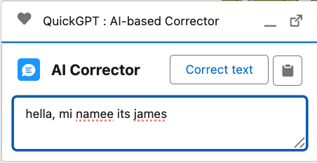 Composant qGPT-TextCorrector